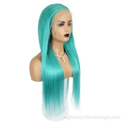 Virgin Cuticle Aligned Hair Lace Wigs For Black Women lake blue lace wigs, blue human hair wig,blue band hair wigs